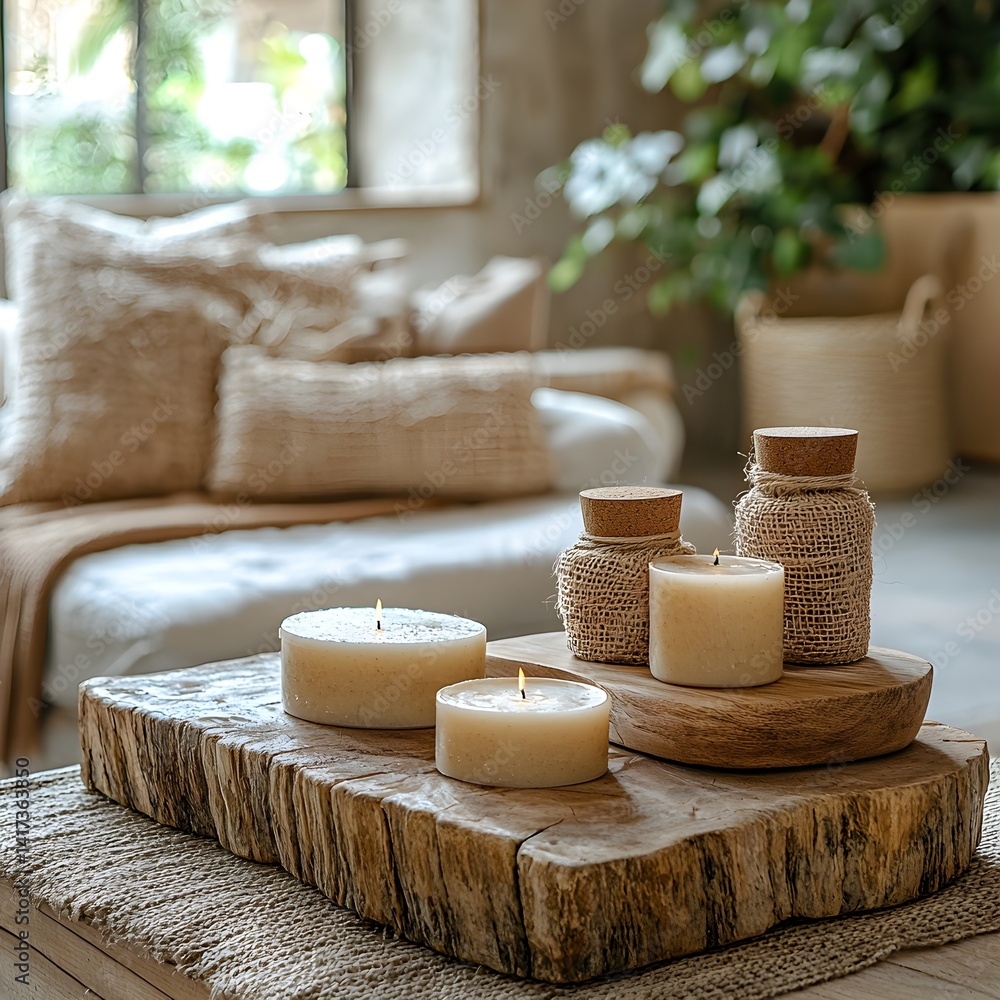 Wooden Table in a Modern Home Setting Wooden Table in a Modern Home Setting