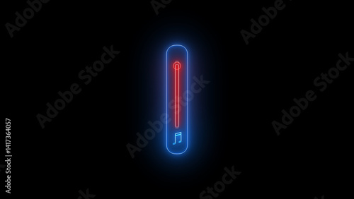 Sound volume slider level up icon sound control isolated on a black Background.