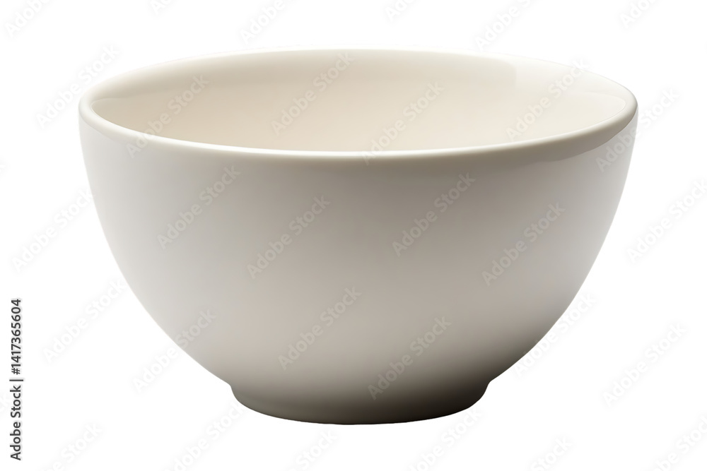 Simple Cream-Colored Ceramic Bowl, Soft Light, Smooth Texture, Isolated on White. Simple Cream-Colored Ceramic Bowl, Soft Light, Smooth Texture, Isolated on White.