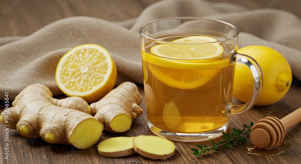 Ginger Tea with Lemon and Honey for a Healthy and Soothing Beverage Ginger Tea with Lemon and Honey for a Healthy and Soothing Beverage