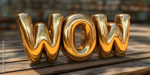 Golden WOW 3D Render