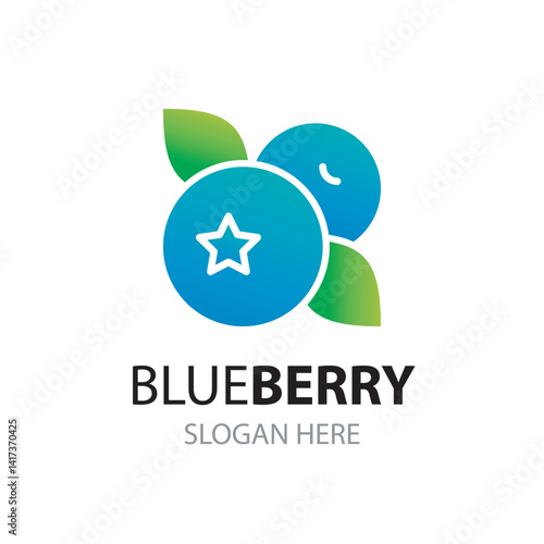 Blueberry logo. Berry vector logotype
