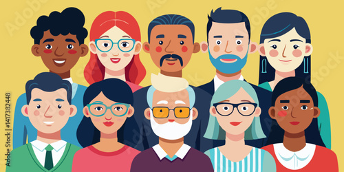 Avatares de diversas personas con gafas. Hombres y mujeres con diferentes gafas, expresiones faciales y peinados. Personajes multiculturales con gafas, gafas redondas hipster, colección de gafas moder
