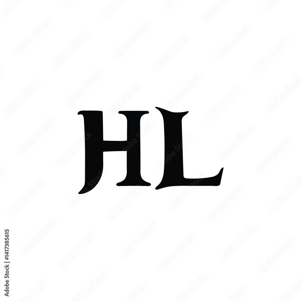 HL monogram logo design letter text name symbol monochrome logotype alphabet character simple logo HL monogram logo design letter text name symbol monochrome logotype alphabet character simple logo