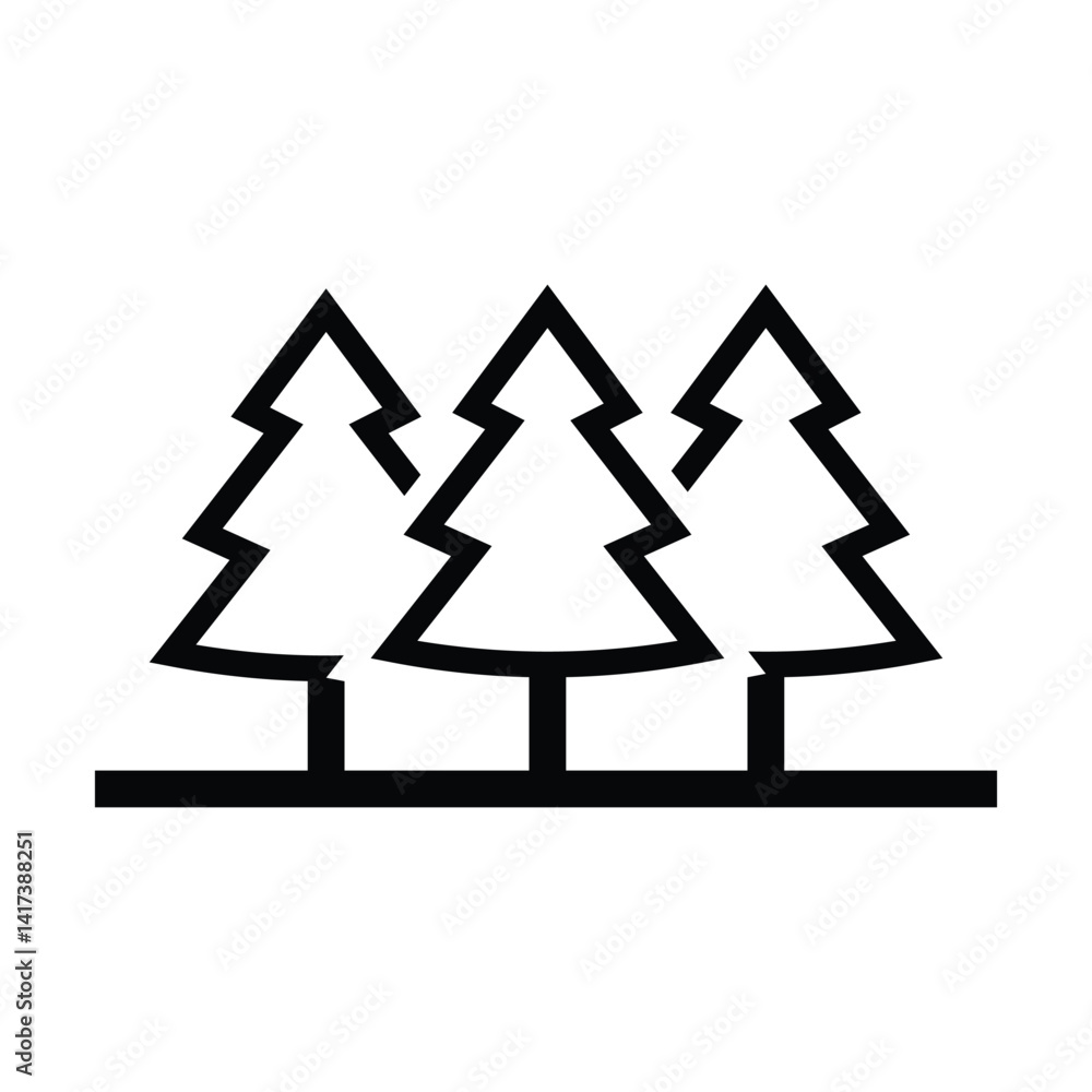 Obraz premium Christmas Tree Pictogram Pine tree icon vector