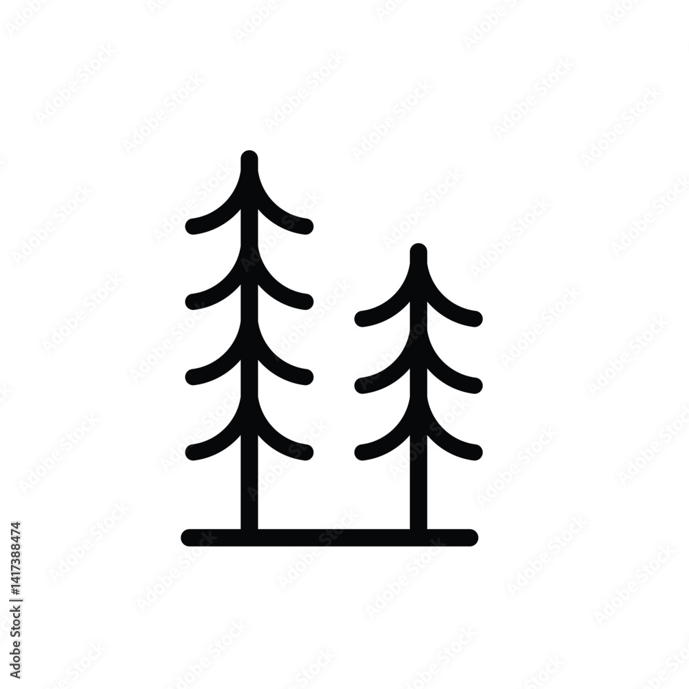 Obraz premium Christmas Tree Pictogram Pine tree icon vector