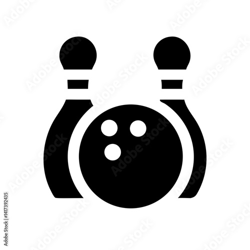 Icon of a bowling ball and pins representing the sport