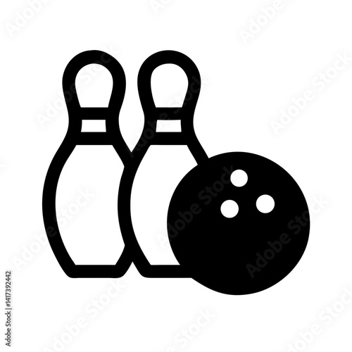 Icon of a bowling ball and pins representing the sport