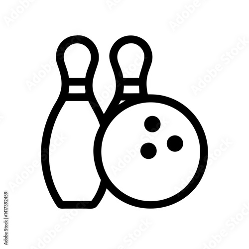 Icon of a bowling ball and pins representing the sport