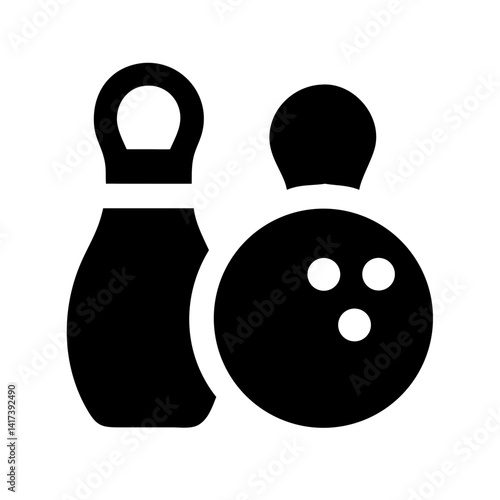 Icon of a bowling ball and pins representing the sport
