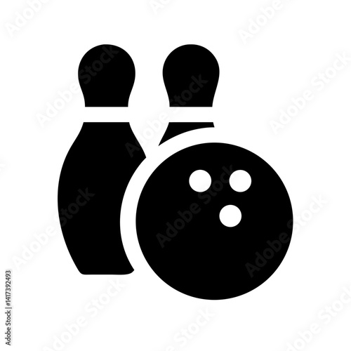 Icon of a bowling ball and pins representing the sport