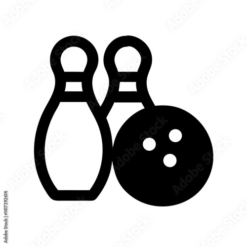 Icon of a bowling ball and pins representing the sport