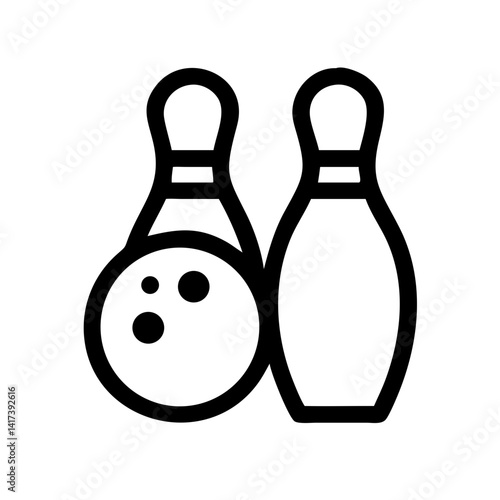 Icon of a bowling ball and pins representing the sport