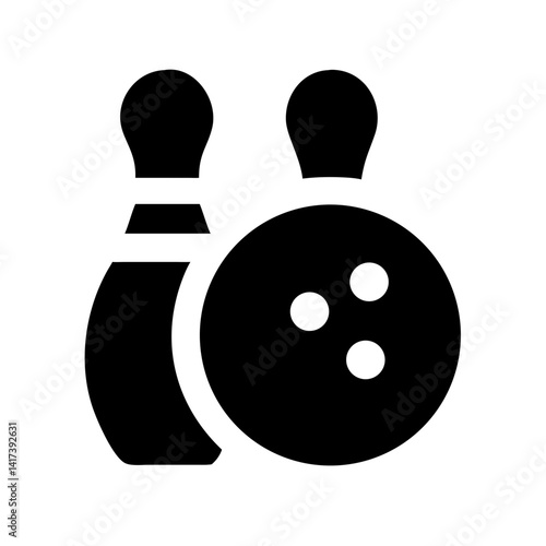 Icon of a bowling ball and pins representing the sport