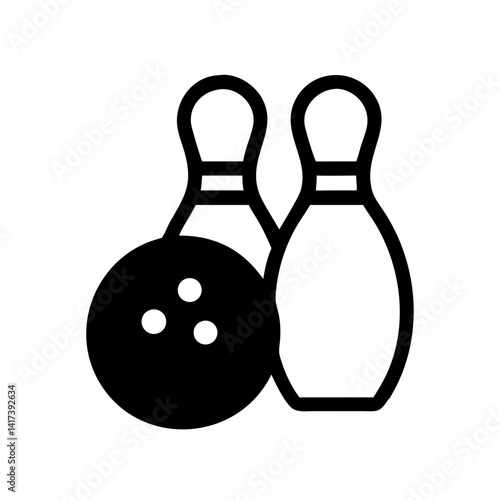 Icon of a bowling ball and pins representing the sport