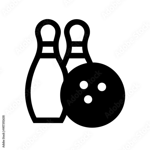 Icon of a bowling ball and pins representing the sport