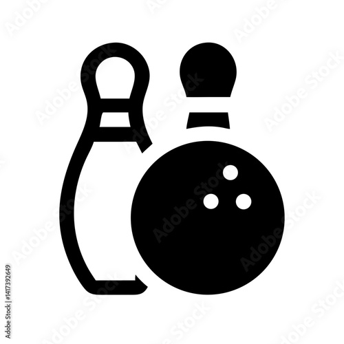 Icon of a bowling ball and pins representing the sport