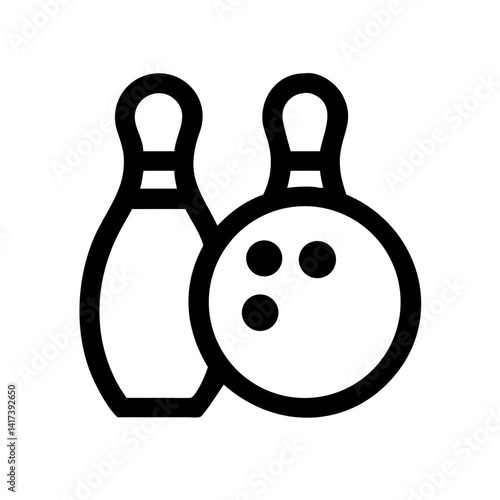 Icon of a bowling ball and pins representing the sport