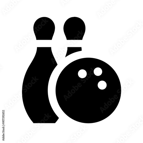 Icon of a bowling ball and pins representing the sport
