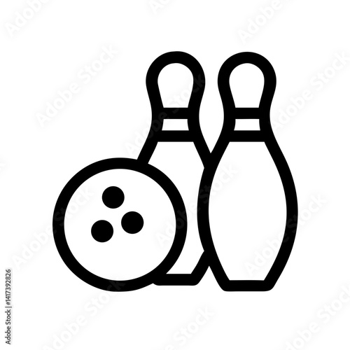 Icon of a bowling ball and pins representing the sport