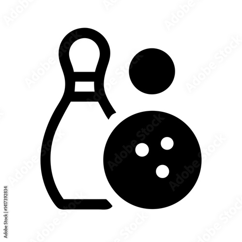 Icon of a bowling ball and pins representing the sport