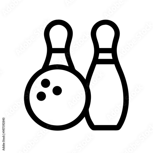 Icon of a bowling ball and pins representing the sport