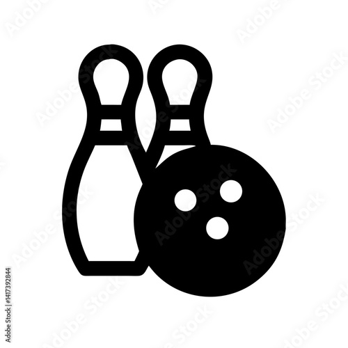 Icon of a bowling ball and pins representing the sport