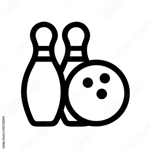 Icon of a bowling ball and pins representing the sport