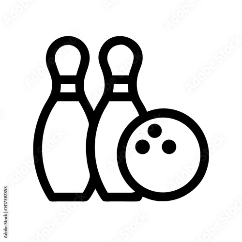 Icon of a bowling ball and pins representing the sport