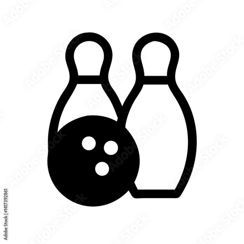 Icon of a bowling ball and pins representing the sport