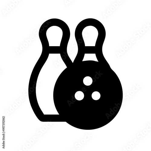 Icon of a bowling ball and pins representing the sport