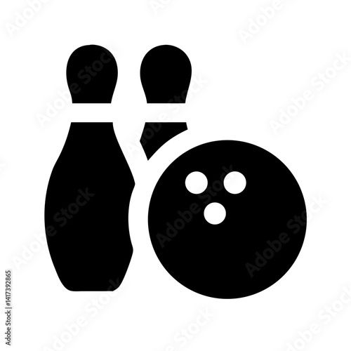 Icon of a bowling ball and pins representing the sport