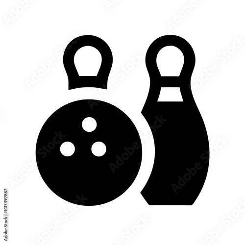 Icon of a bowling ball and pins representing the sport