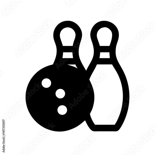 Icon of a bowling ball and pins representing the sport