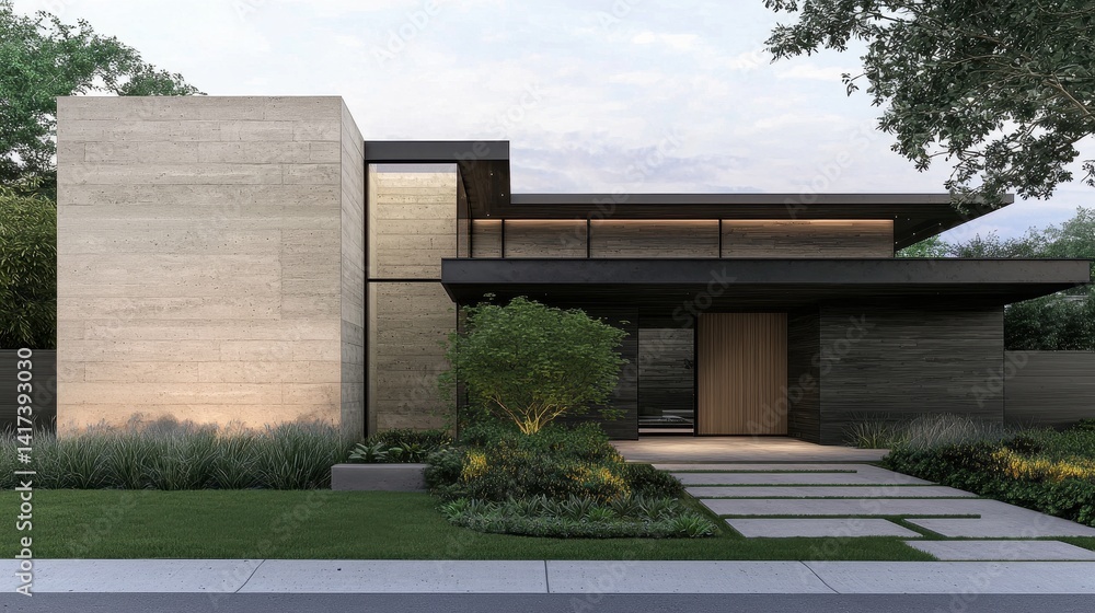 Modern Minimalist House with Clean Lines and Natural Landscaping Modern Minimalist House with Clean Lines and Natural Landscaping