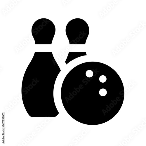 Icon of a bowling ball and pins representing the sport