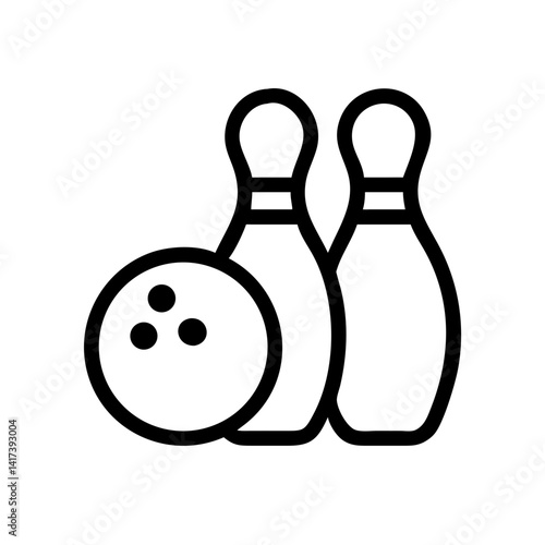 Icon of a bowling ball and pins representing the sport