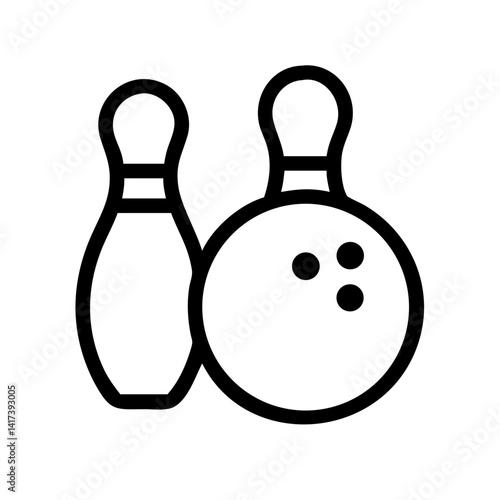 Icon of a bowling ball and pins representing the sport