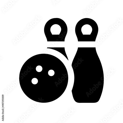 Icon of a bowling ball and pins representing the sport