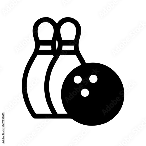 Icon of a bowling ball and pins representing the sport