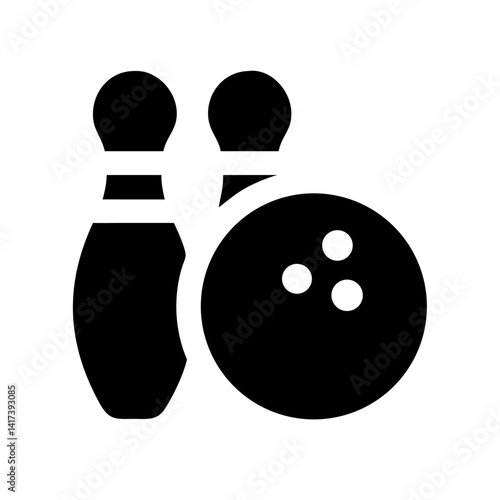 Icon of a bowling ball and pins representing the sport