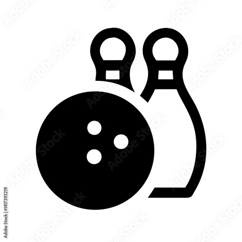 Icon of a bowling ball and pins representing the sport