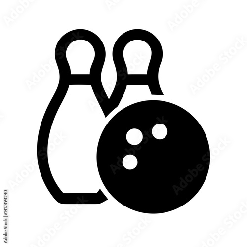 Icon of a bowling ball and pins representing the sport