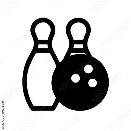Icon of a bowling ball and pins representing the sport