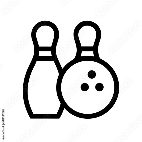 Icon of a bowling ball and pins representing the sport