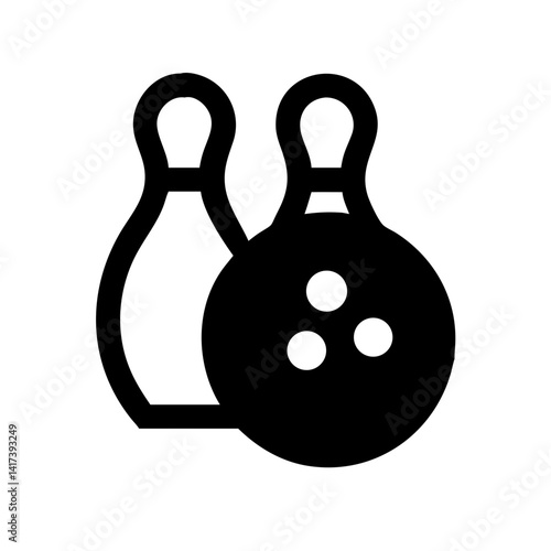 Icon of a bowling ball and pins representing the sport