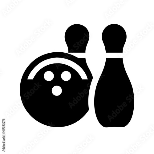 Icon of a bowling ball and pins representing the sport