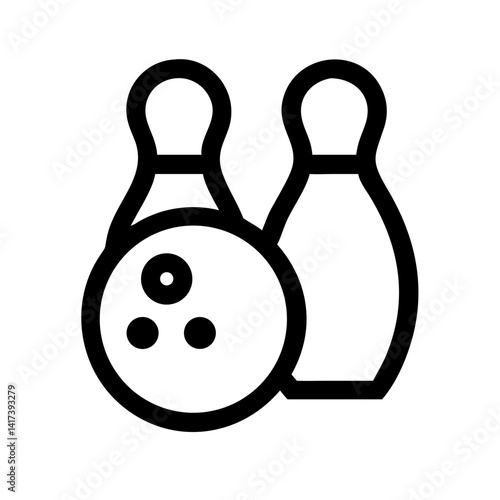 Icon of a bowling ball and pins representing the sport