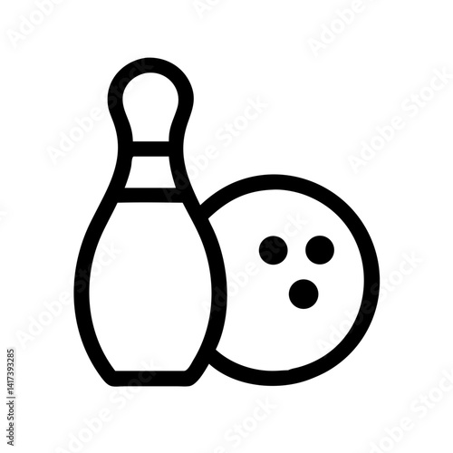 Icon of a bowling ball and pins representing the sport