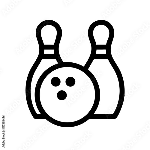 Icon of a bowling ball and pins representing the sport
